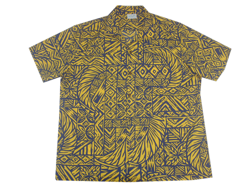 Cotton Blended Ko\'olau Yellow Aloha Shirt