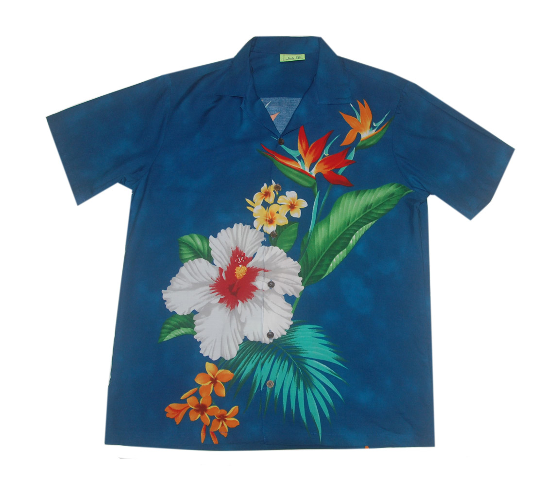 Blue Tropic Flower Shirt