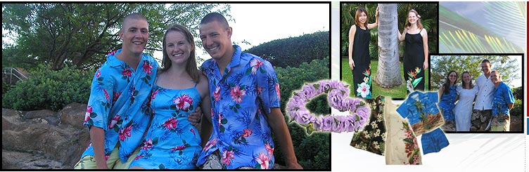 hawaiian wedding dresses and shirts